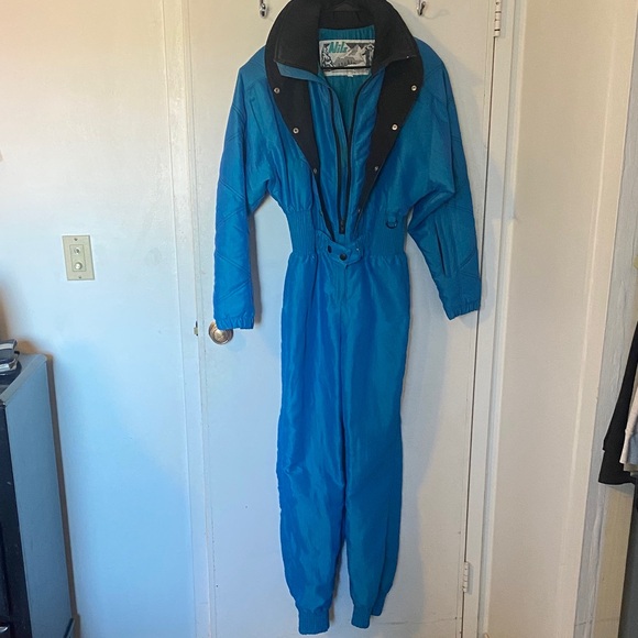Awesome women’s 80’s ski suit- size 10- Blue - Picture 1 of 6